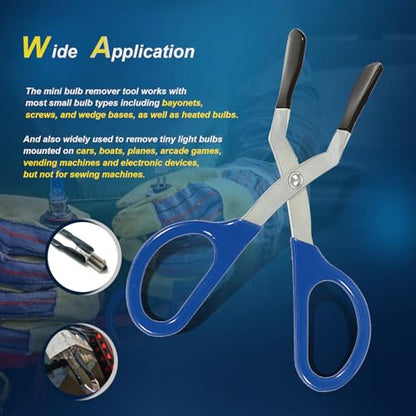 Mini Bulb Pliers, Mini Bulb Removal Tool, Broken Bulb Extractor, Metal Mini Bulb Changer Remover Installer Tool for Removing Hard to Reach Miniature Bulbs