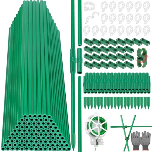 337 PCS Garden Stakes, Fiberglass Tomato Stakes, Garden Sticks - size: 105 Packs