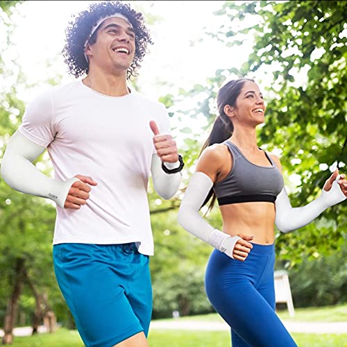beister Arm Sleeves for Men & Women, UPF 50+ UV Sun Protection, Cooling - color: 3-pairs White