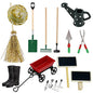 Cayway 16 PCS Mini Dollhouse Set - Garden Tools, DIY Miniature Fairy House Set