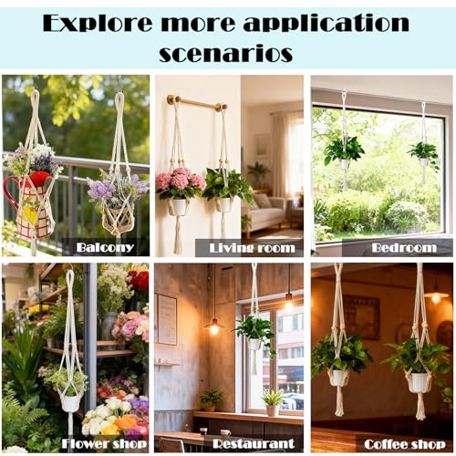 2-Pack Macrame Plant Hangers, 35 Inch