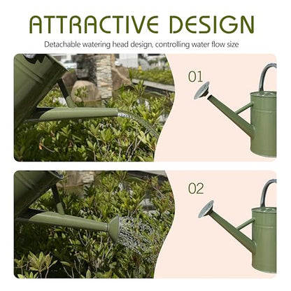 Metal Watering Can, 1 Gallon for Outdoor Garden Plants,EGreen - color: Emerald Green