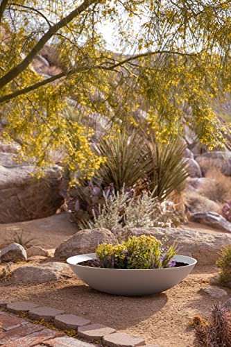 Veradek Mason Series Lane Bowl - Large Outdoor Bowl Planter - color: White, size: 8"H x 32"DIA