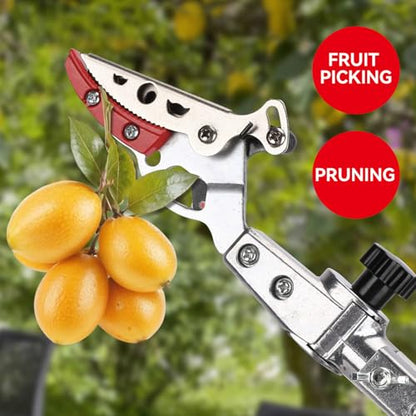 LeafLux Extendable Tree Cutter & Fruit Picker, 3.67-5.45 FT Telescopic Pole Pruner, Lightweight Aluminum Handle, Teflon-Coated Blade, Cuts Up to 1/2 Inch, for Fruit Picking & Branch Cutting | LFX101 - size: 3.67-5.45FT