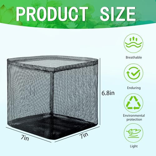 4 Pcs Aquatic Pond Planting Bags, Reusable Mesh Water Garden Pond Plant Pot - color: Black, size: Square