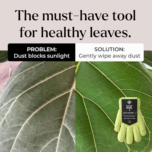BLESS YOUR SOIL Microfiber Dusting Gloves for Plants, Premium Leaf Cleaning Gloves for Houseplants - Reusable, Lint Free