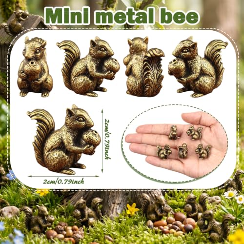 Weysat 50 Pcs Mini Bronze Squirrel Statue, Fall Squirrel Figurine Decor - style: Squirrels