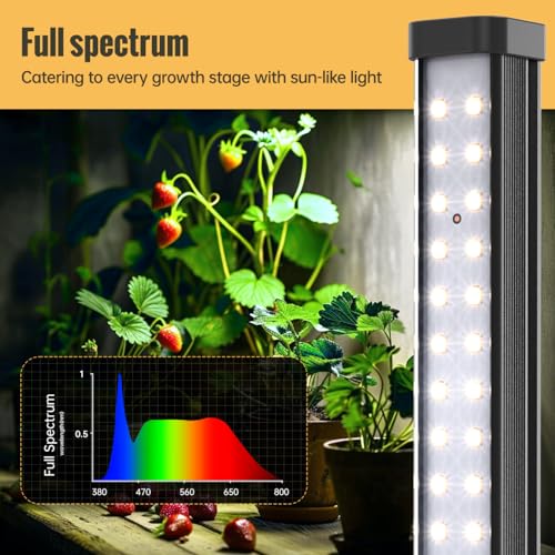 Vertical Grow Light, 72 LEDs Full Spectrum Bar, 5000K, T5, 11W