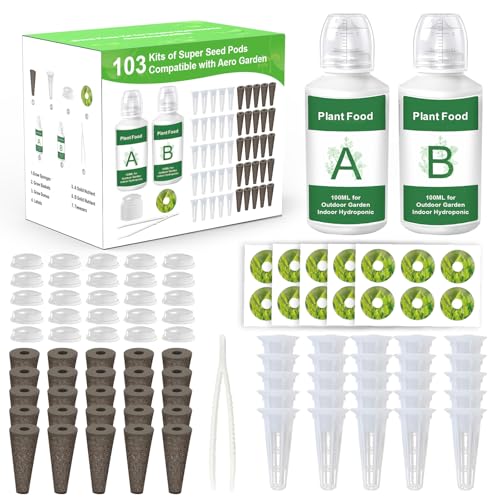 Replacement for Aerogarden Pods Hydroponic Accessories 103 Pcs - size: 103Pack Seed Pod Kits for Round Holes