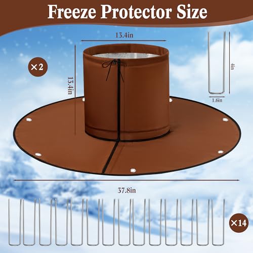 Detachable Palm Tree Root Protector, Winter Tree Root Frost Covers with Ground Nails, 3 Layers Thermal Plant Cover Protector with Drawstring for Outdoor Cold Weather Plants Root (1, Brown)