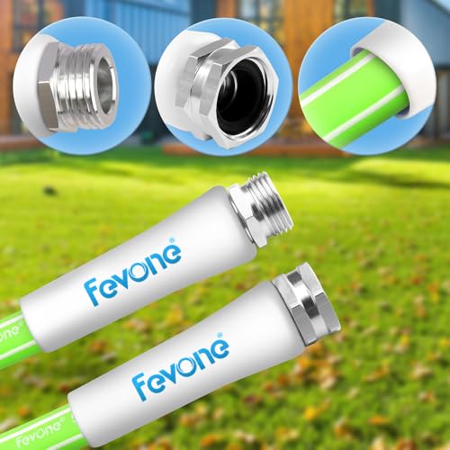 FEVONE 25 ft Hybrid Polymer Garden Hose, Heavy Duty Water Hose - color: Green, size: 25FT