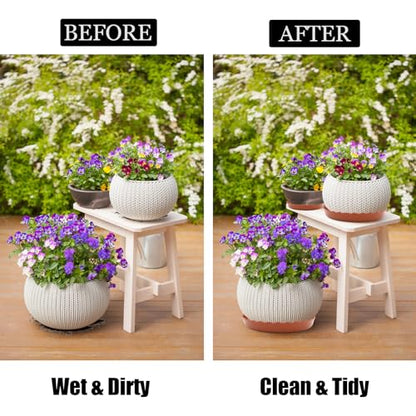6 Pack Wave Plant Saucer 10 inch, Terracotta Plastic Tray for Pots - color: Terracotta, size: 10"
