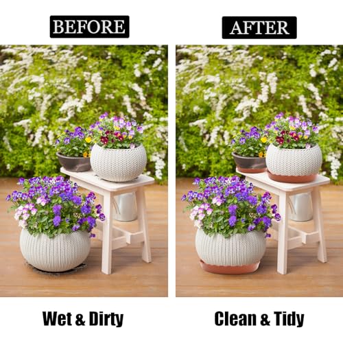 6 Pack Wave Plant Saucer 5 inch, Terracotta Plastic Tray for Pots - color: Terracotta, size: 5"