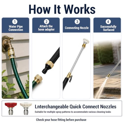 Quick Connect Washer Wand with 2 Nozzles
