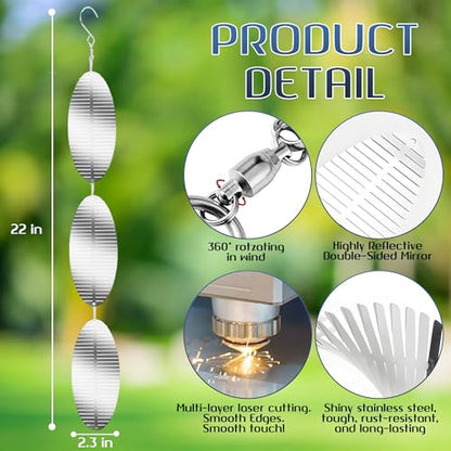 Reflective Bird Deterrents for Outside, Woodpecker Repellent - size: Spiral