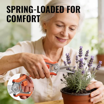 FLORA GUARD 3-Pack Pruning Shears, Stainless Steel Straight Blades