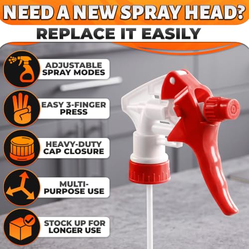Spray Bottle Nozzle Replacement 12 Pack, Fits 8-32oz Bottles (Red) - color: 12 Pcs Red