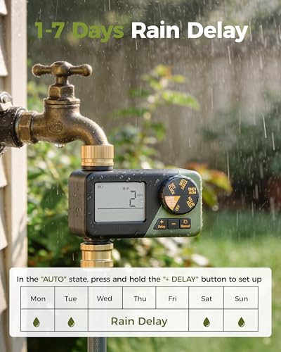 Diivoo Brass Irrigation Timer, Faucet Timer for Outdoor Watering - size: 1 Zone