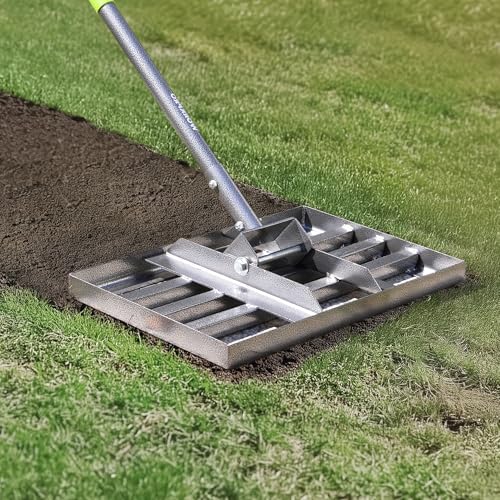 WORKPRO Lawn Leveling Rake, 17"x10" Rake with 75-Inch Adjustable Handle - size: 17''x10''-6FT