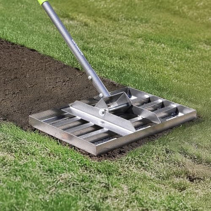 WORKPRO Lawn Leveling Rake, 17"x10" Rake with 75-Inch Adjustable Handle - size: 17''x10''-6FT