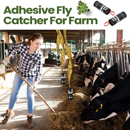 Qualirey 80 Pack Fly Strips Sticky Hanging Indoor Outdoor,Black - color: Black