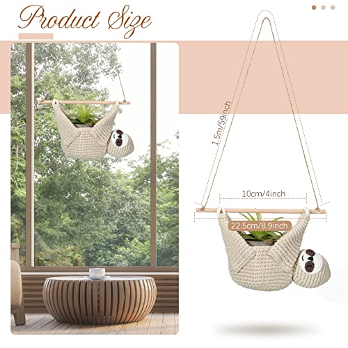 Eaasty Macrame Plant Hanger Crochet 4 Inch Sloth Hanging Planter