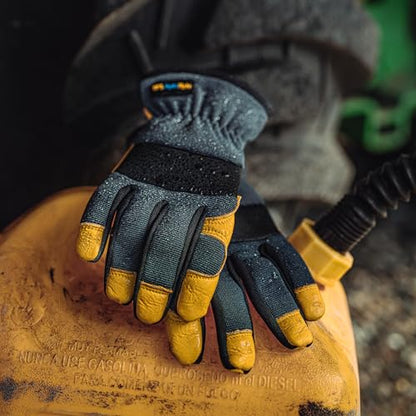 Wells Lamont Men's HydraHyde Leather Water-Resistant Work Gloves, Medium - size: Medium (Pack of 1)