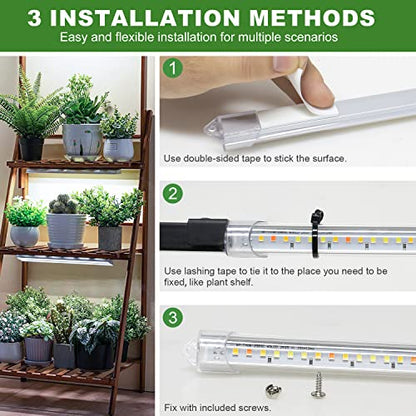Kullsinss 16in Grow Light Strips, 2-Bar 120 LEDs Full Spectrum Plant Light - color: 2 Strip, size: 1 Pack