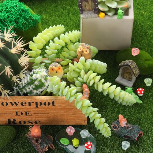 42 Pcs Mini Fairy Garden House Landscape Accessories Kit