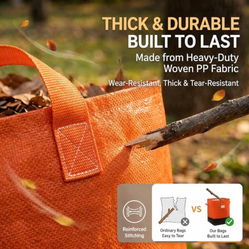 48 Gallon Reusable Yard Waste Bags,3 Pack Lawn and Leaf Bags,Garden Bags