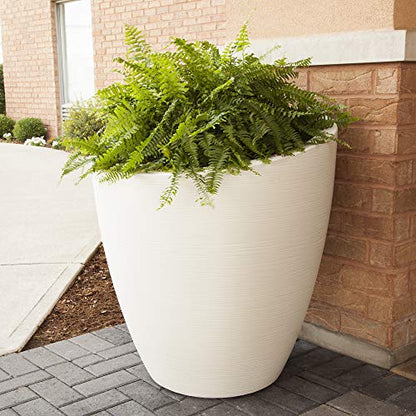 Mayne Modesto Polyethylene Resin 30" Round Planter in White - color: White, size: 30 Inch