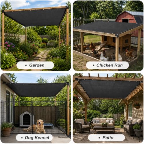 PJT 75% Shade Cloth for Garden 12x20 FT, Breathable HDPE Sun Shade Cover - size: 12x20FT