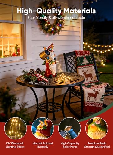 Brightown Solar Garden Gnomes Outdoor Statue with 36 LED Lights - color: Red-White Gnome