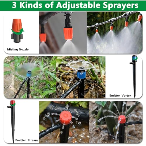 135PCS 240FT Automatic Drip Irrigation System Set - size: 135PCS-240FT Irrigation Kit