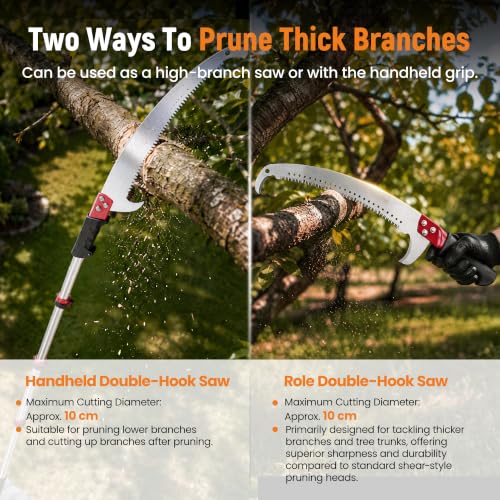 maXpeedingrods 26FT Manual Pole Saw, 4-In-1 Pole Saws for Tree Trimming