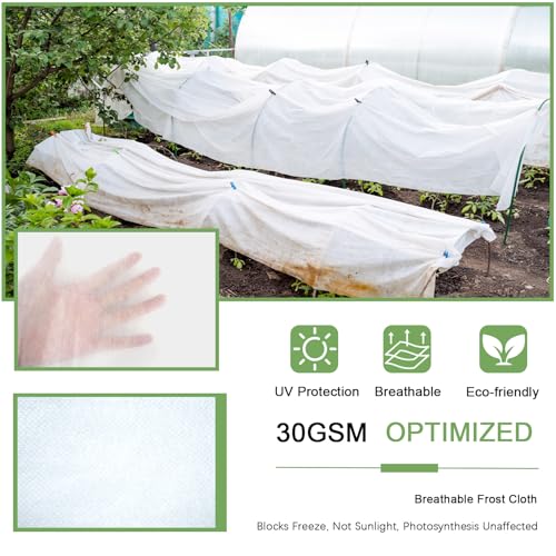 Frost Cloth 10x33FT | Breathable Plant Freeze Protection Garden Row Cover - size: 10*33 FT