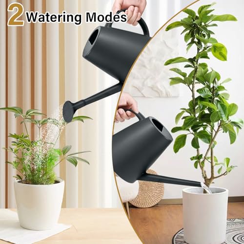 Plastic Watering Can - for Home Plant Garden - 1/2 Gallon - Grey - color: Gray