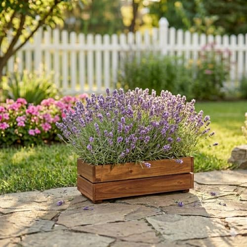 THYOI Premium Wooden Planter Box, Storage Box - 3 Colors (Natural) - color: Natural