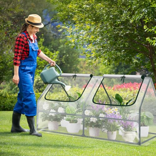 Aoodor 6 x 3 x 3 ft Mini Greenhouse - color: Transparent, size: 6 x 3 x 3 ft