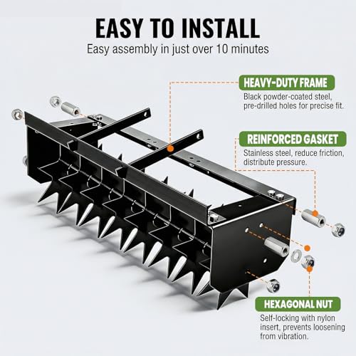 8 Pin Lawn Aerator, 32" Tow Behind Spike Aerators