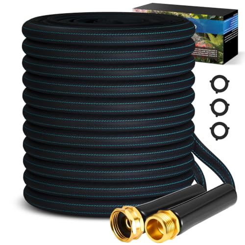 CXEZSIK Garden Hose 50ft Lightweight Non-Expanding Leak-Proof No-Knot - color: Light Blue Black, size: 50FT