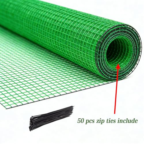 Garden Fence 4 x 30 FT,0.4" Mesh Plastic Fencing,50PCS Zip Ties - size: 4ftx30ft