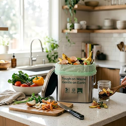 1.6 Gallon Compostable Bags, 220 Count, 6 Liter, Extra Thick - color: 1.6Gal 220Pcs