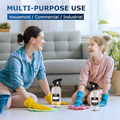Veco 15oz Graduated Spray Bottles, 4-Pack — 360° Any-Angle Spraying for Easy Dilution, Leak-Resistant spray bottles for Cleaning, Plants, Hair & Pet Use + Foldable Funnel - size: 15oz 4pack
