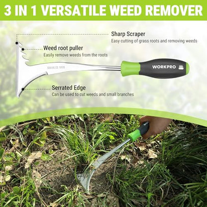 WORKPRO 3-Piece Weed Puller Tool Set