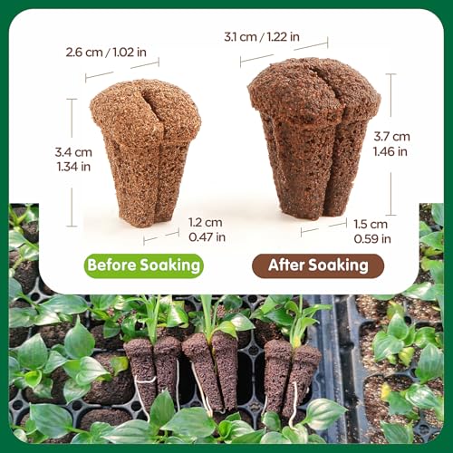 150PCS Seed Starter Plugs, Grow Sponges Compatible with Hydroponic Trays
