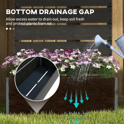 Outsunny Raised Garden Bed with Trellis, 28.25" x 15" x 59", Black - color: Black, size: 28.25" x 15" x 59"