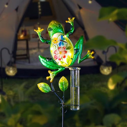 Solar Rain Gauge Outdoor, Frog Rain Gauge