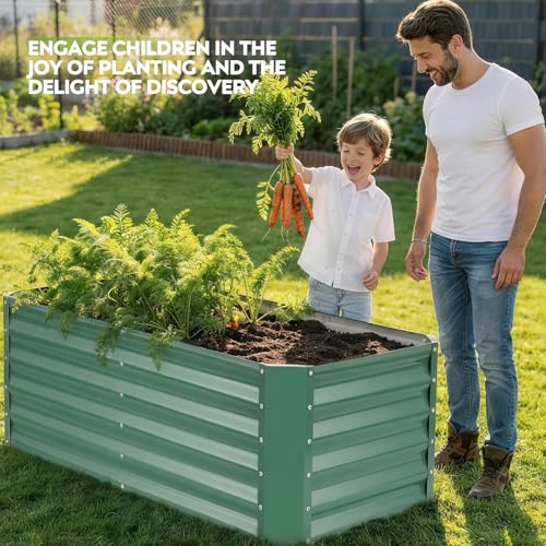 Raised Garden Bed Kit 4x2x1.4ft, Metal Planter Boxes Outdoor, Green - color: Lotusgreen, size: 4x2x1.4ft