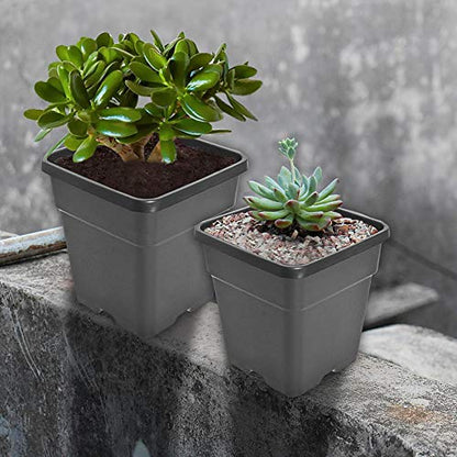 10 Gallon Square Nursery Pots Plant Pots Growing Pots Nursery Container for Planting Soil Plants 10Pcs - color: Black, size: 10 Gallon